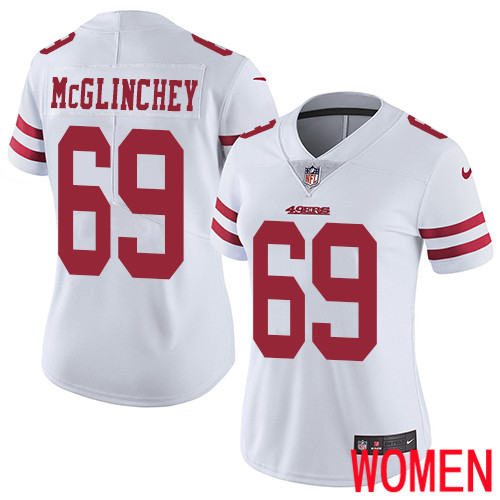 San Francisco 49ers Limited White Women Mike McGlinchey Road NFL Jersey 69 Vapor Untouchable